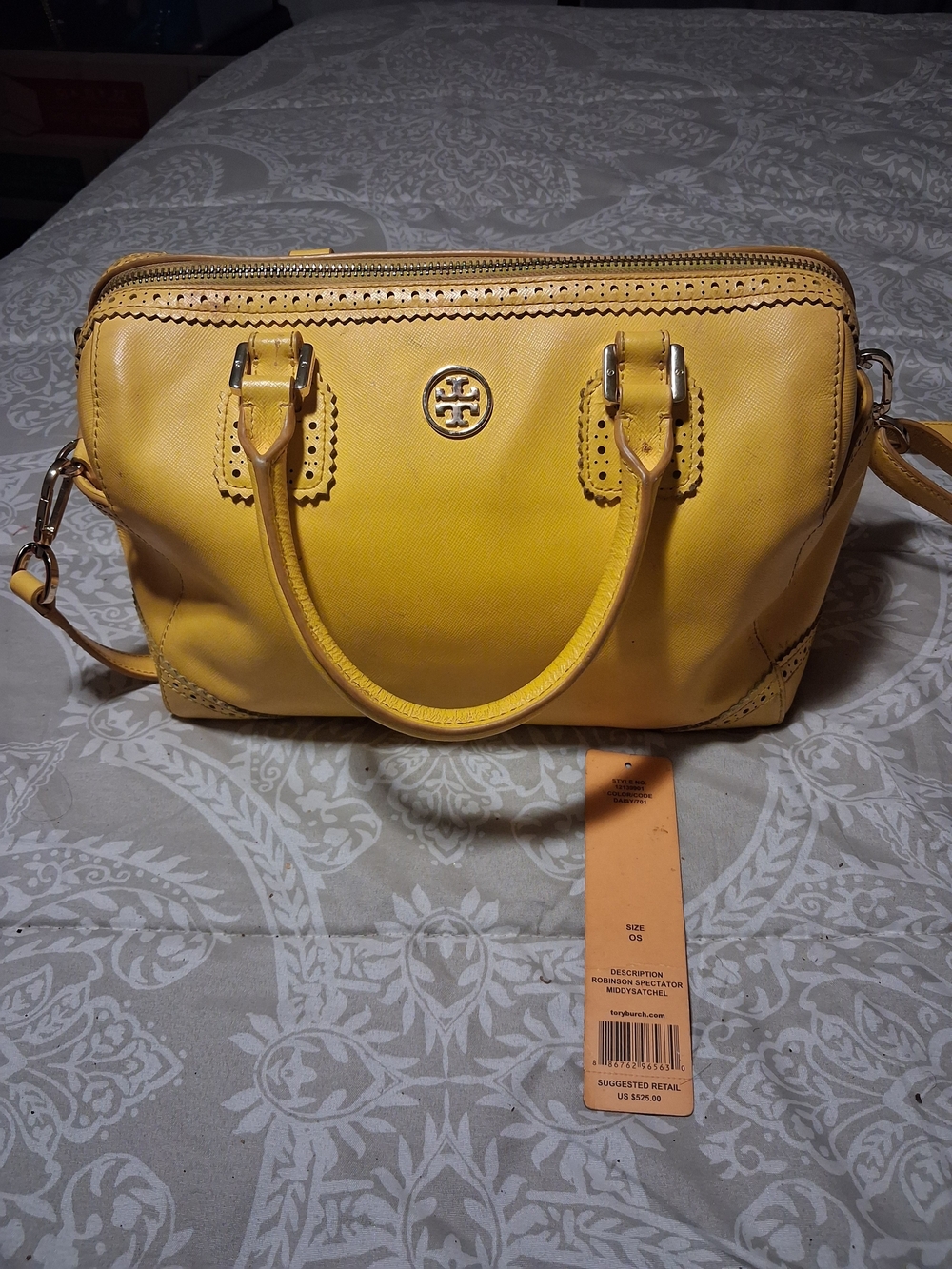 Tory Burch Yellow Satchel Handbag